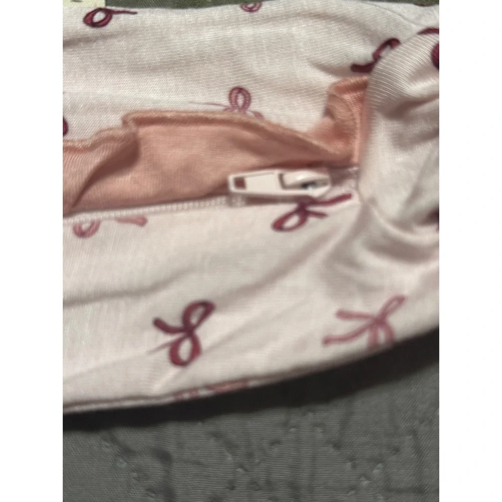 Milkberry Baby Girl Bamboo Bow Footed Sleeper and Headband Set Pink 6-9M NEW
